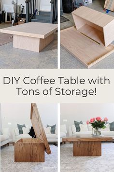 the diy coffee table with tons of storage is easy to make and looks amazing