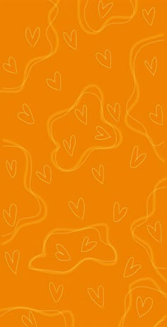 an orange background with hearts drawn on it