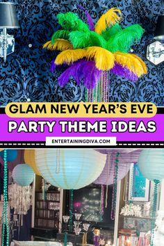 5 Glam New Year’s Eve Party Themes | New Years Eve New Year's Eve Party Themes, Nye Party Decorations, Kate Spade Party, New Year's Eve Recipes, Gatsby Themed Party, Summer Party Decorations