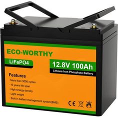 an eco - worthy lifepo4 battery is shown