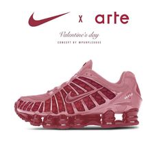 Pink Nike Shox, Nike Shoes Aesthetic, Concept Sneakers, Valentines Aesthetic, Un Logo