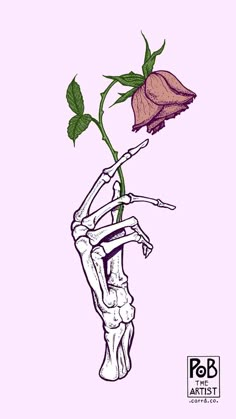 A detailed dotwork skeleton hand holding a dusty pink dead rose flower. Skeleton Hand Tattoo Design, Hand Holding Rose, Rose Skeleton, Skeleton Hand Holding, Dead Rose, Hands Holding Flowers, Skeleton Tattoo, Arte Aesthetic, Skeleton Drawings