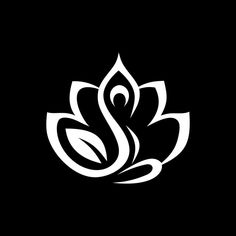 a black and white image of a lotus flower