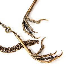 Bird Claw Lariat Necklace - Solid Hand Cast Bronze Double Lariat Necklace - Statement Gift For Her - Moon Raven Designs Hummingbird Skull, Birdhouse In Your Soul, Remembrance Necklaces, Scaly Skin, Bird Skull, Loose Ends, Skull Necklace, Skull Earrings, Necklace Statement