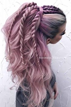 Pink Blonde Hair, Long Hair Models, Prom Hairstyles For Long Hair, Prom Hairstyles, Cool Hair Color, Grunge Hair, Burning Man, Model Hair