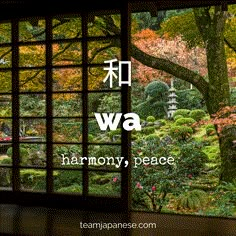 an open window with the words, wa harmony peace