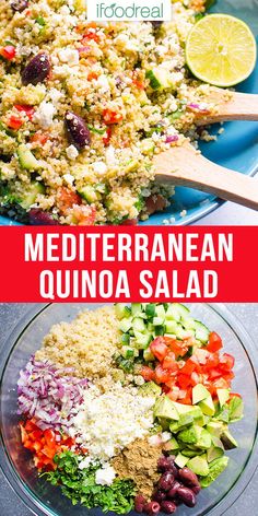 this mediterranean quinoa salad is loaded with lots of fresh ingredients