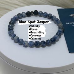 Feeling A Bit Low On Energy? Brace Yourself For An Instant Vitality Boost As You Slip On This Captivating Blue Spot Jasper Bracelet! It's Like Having Your Own Personal Energy Source, Fueling You With Boundless Strength And Vitality. Get Ready To Conquer The World! All Sales Are Final! Casual Blue Everyday Bracelets, Everyday Blue Hypoallergenic Bracelets, Casual Light Blue Bracelets For Everyday Wear, Casual Light Blue Bracelets For Everyday, Casual Light Blue Everyday Bracelets, Jasper Stone Meaning, Blue Spot Jasper, Jasper Meaning, Pyrite Bracelet