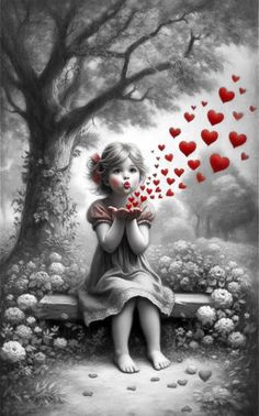 Picture For Wallpaper, Color Splash Art, Animal Lover Quotes, Valentine Wallpaper, Heaven Quotes, Dreamy Artwork, Cute Images With Quotes, Hearts Girl, Valentines Wallpaper