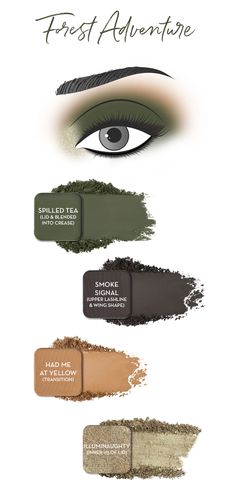 Makeup For Forest Green Dress, Forest Witch Makeup, Hiking Hair, Spilled Tea, Green Eyeshadow Look, Hazel Eye Makeup, Face Charts