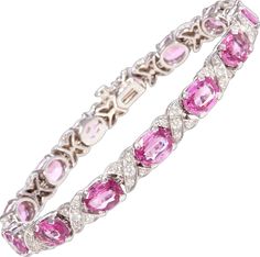 Luxury Pink Gold Fine Jewelry Bracelet, Pink Gemstone Diamond Bracelet Fine Jewelry, Luxury Pink Diamond Bracelet, Luxury Pink Sapphire Fine Jewelry Bracelet, Luxury Pink Sapphire Hallmarked Jewelry, Diamond Bracelet Design, Sapphire Bracelet, Sapphire Diamond, Pink Sapphire