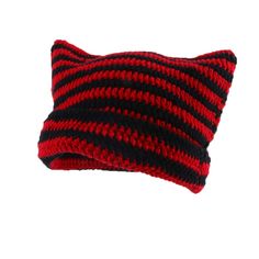 a red and black striped pillow on a white background