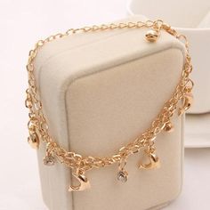 Gold Color Multi layer Beaded Pendant Bracelets From Touchy Style Outfit Accessories | Cute Phone Cases |Casual Shoes| Cool Backpack| Charm Jewelry| Simple Cheap Watches, and more. Teenage Jewelry, Woman Bracelets, Chain Charm Bracelet, Heart Butterfly, Chain Heart, Bracelets Design