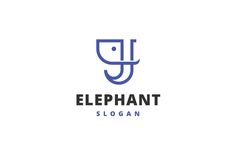 an elephant logo with the letter j on it