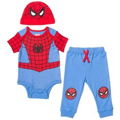 PRICES MAY VARY. Officially licensed Marvel Comics infant boys 3 piece mix n’ match clothing set: cute and stylish short sleeve bodysuit, pants, and cap Awesome Marvel Avengers superhero print featuring Spider-Man Lap shoulders for easy dressing and quick diaper changes; 3-snap closure for quick diaper changes Perfect for birthday gift, every day wear, crawling around and indoor play and baby shower gift Come join Black Panther and all the Marvel Comics superheroes on their exciting adventures! Blue Superhero, Cosplay Style, Baby Cosplay, Newborn Baby Boys, 3 Piece Outfit, Avengers Superheroes, Superhero Team, Marvel Comics Superheroes, Evil Villains