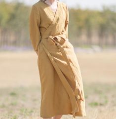 100%-linen-women-Dresses-V-neck-summer-spring-women-dresses-waist-belt (11) Belted Midi Dress, Organic Colors, Loose Style, Linen Women, Midi Dresses, Women Dresses, Waist Belt, Linen Fabric, Summer Women