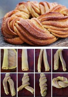 several pictures of different types of bread