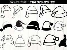 christmas hats svg bundle for silhouettes