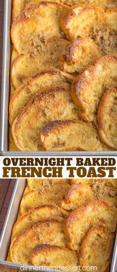 overnight baked french toast in a baking pan