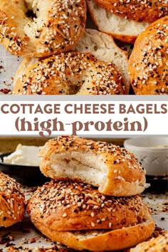 These 3-ingredient cottage cheese bagels will be your new obsession. Make them in the oven or the air fryer and enjoy them as a healthy breakfast, savory snack (or part of a sandwich) any time of day! High Protein Cottage Cheese Bagels, Greek Yogurt Bagels Air Fryer, Cottage Cheese Bagels In Air Fryer, Cottage Cheese Oatmeal Bake, Cottage Cheese English Muffin, Cottage Cheese Air Fryer, High Protein Snacks Savory, Cottage Cheese Bagel Recipe, Cottage Cheese Protein Bagels