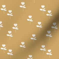 a brown background with white flowers on it