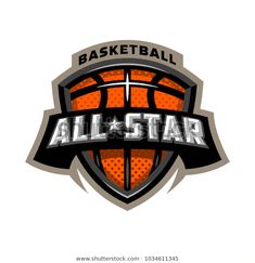 an all star basketball logo on a white background