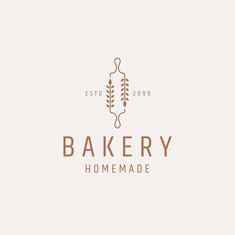 the bakery logo is shown with an image of a plant and leaves in brown on a white background