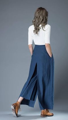 Women Linen Pants, Long Linen Pants, Loose Linen Pants, Blue Linen Pants, Body Measurement, Pants Loose, Wide Leg Linen Pants, Womens Pants, Linen Pants Women