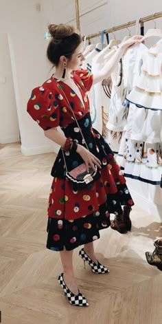 Maximalist Dress, Dots Clothing, Eccentric Style, Casual Day Dresses, Quirky Fashion, Versatile Outfits, Clothing Hacks, Colourful Outfits, Military Fashion