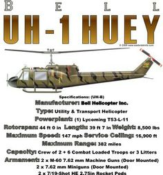 a flyer for the uh - 1 huey