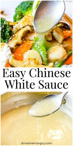 easy chinese white sauce with broccoli and carrots