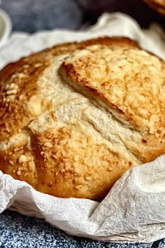 a loaf of bread sitting on top of a table