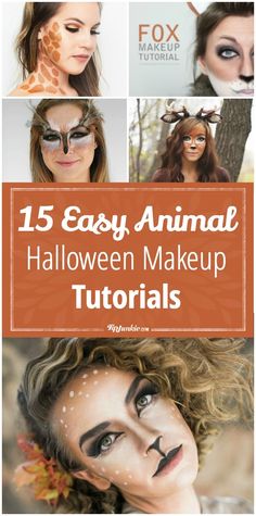 15 Easy Animal Halloween Makeup Tutorials - Tip Junkie                                                                                                                                                                                 More Llama Makeup Halloween, Squirrel Face Makeup, Chicken Face Makeup Halloween, Cute Raccoon Makeup Halloween, Diy Animal Costumes For Adults, Moose Makeup Halloween, Easy Zoo Animal Costumes, Kangaroo Makeup Halloween, Zoo Animal Makeup