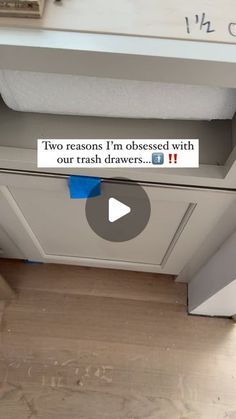 a sign that says two reason i'm obsesed with our trash drawer