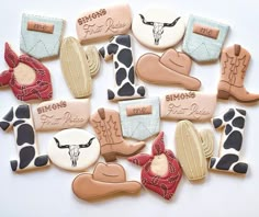 First Rodeo Birthday Cookies, Rodeo Birthday Cookies, Rodeo Cookies, Cookies Cowboy, Rodeo Baby Shower, Western Birthday Party