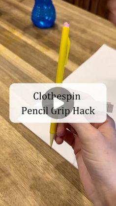 Jordan | Occupational Therapist | Baby & Toddler Play on Instagram: "Here is an old OT trick for a more mature and more efficient pencil grasp! 

Try this with your child if they are around 3 and still using a full fist, all their fingers etc. 

#pencilgrasp #handwriting #prek #occupationaltherapy #finemotorskills #kindergarten"