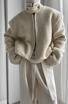 Boucle Sport Zip Up Jacket Vanilla – MARCÉLA LONDON Sporty Jacket, Wool Blend Jacket, Modern Minimalism, 가을 패션, Alpaca Wool, Wool Jacket, Fur Jacket, High Collar, Missoni