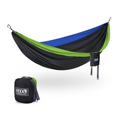 a hammock and backpack sitting next to each other