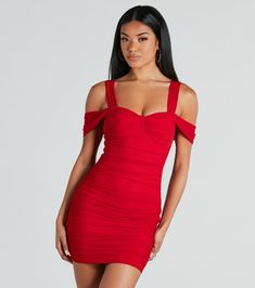 The style win is yours for the taking babe! Show everyone how it's done in this mesh mini dress perfect for dinner and drinks. It features a sleeveless sweetheart neckline, tank shoulder straps, a ruched lightly padded bust, and side ruched seams to accentuate your curves along the bodycon silhouette. The lined mesh fabric has a moderate stretch. Style this mini-length dress with a glitter clutch and heels.Fit & FeaturesSleeveless sweetheart neckline, tank shoulder strapsLightly padded ruche Red Fitted Mesh Dress, Mesh Bodycon Dress For Date Night, Flirty Bodycon Mini Mesh Dress, Flirty Mesh Mini Dress, Flirty Ruched Mesh Dress For Night Out, Flirty Mini Mesh Dress, Mesh Mini Dress For Date Night, Ruched Mesh Mini Dress For Night Out, Night Out Ruched Mesh Mini Dress