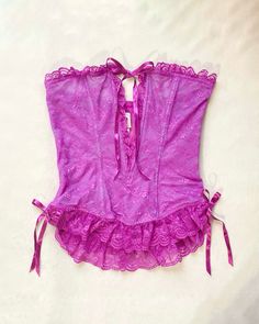 Purple lace frilly corset. Y2k Aesthetic, Style Guides, Fashion Week, Health