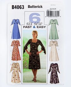 a woman's dress and top sewing pattern