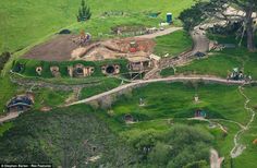 an aerial view of the hobbot houses in new zealand