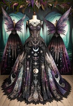 Fairy Gown, Wedding Dresses Ideas, Black Wedding Gowns, Julia Fox, Fairy Dresses, Dresses Style, Beautiful Costumes, Fantasy Gowns