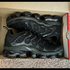 Reposhing This Item I Purchased From @Ellecruger. Loved It, But Ready To Rotate For Something New. Questions? Leave A Comment Below! Vapor Max Plus, Vapor Max, Triple Black, Nike Black, Men's Nike, Black Nikes, Something New, Nike Men, Nike Shoes