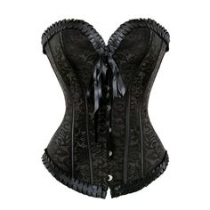 Women Gothic Corset Sexy Lace upBustier Overbust Lingerie Plus Size Brocade Vintage Halloween Goth Fits, Bustier Lingerie, Vintage Halloween Costume, Lingerie Plus, Lingerie Plus Size, Gothic Corset, Corset Bustier, Pride Outfit, Corsets And Bustiers