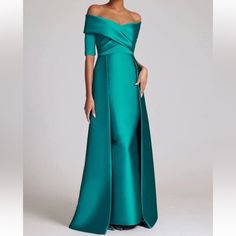 Beautiful Fit Teal Blue Elegant Off-shoulder Dress With Sweep Train, Blue Wedding Dress With Straight Neckline, Elegant Blue Off-shoulder Formal Dress, Elegant Blue Off Shoulder Formal Dress, Elegant Off-shoulder Evening Dress For Mother Of The Bride, Elegant Blue Off-shoulder Dress For Evening, Elegant Off-shoulder Gala Gown, Elegant Off-shoulder Gown For Gala, Elegant Off Shoulder Dress With Straight Neckline For Banquet