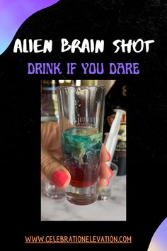 a shot glass containing a shot that looks blue with red and a cream colored figure in the middle that resembles a brain Brain Shot, Cocktail Shots, Peach Schnapps, Baileys Irish Cream, Instagram Reel, Blue Curacao, Instagram Link, Irish Cream, You Call