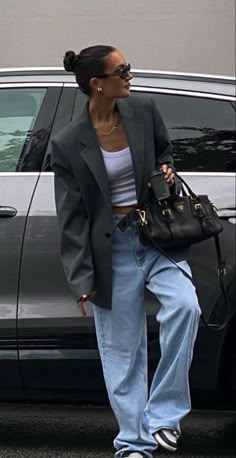 Neue Outfits, Outfit Jeans, Cooler Look, Looks Street Style, Mode Inspo, Looks Chic, Blazer Outfits, Fashion Streetwear, 가을 패션