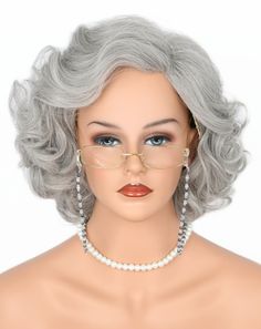 PRICES MAY VARY. Packet include: 1 x Old Lady Wig; 1 x Wig Cap; 1 x Granny Glasses; 1 x Eyeglass Chains Strap; 1 x Faux Pearl Beads Necklaces Material:Granny wig made with 100% synthetic fiber. Natural Comfortable and soft to the touch. Size: Adjustable mesh cap (21-24.5 inches) is suitable for most adults Occasions:Halloween, role cosplay, theme party, costume or just for fun. Please note:All wigs will shed slightly especially when you wear for the first time, which is normal.Because everyone's Grandma Wig, Old Lady Wig, Granny Wig, Theme Party Costume, Granny Glasses, Old Lady Costume, Old Lady, Eyeglass Chain, Wig Making