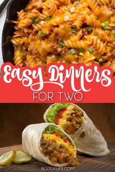 easy dinner ideas for two that are perfect for busy nights